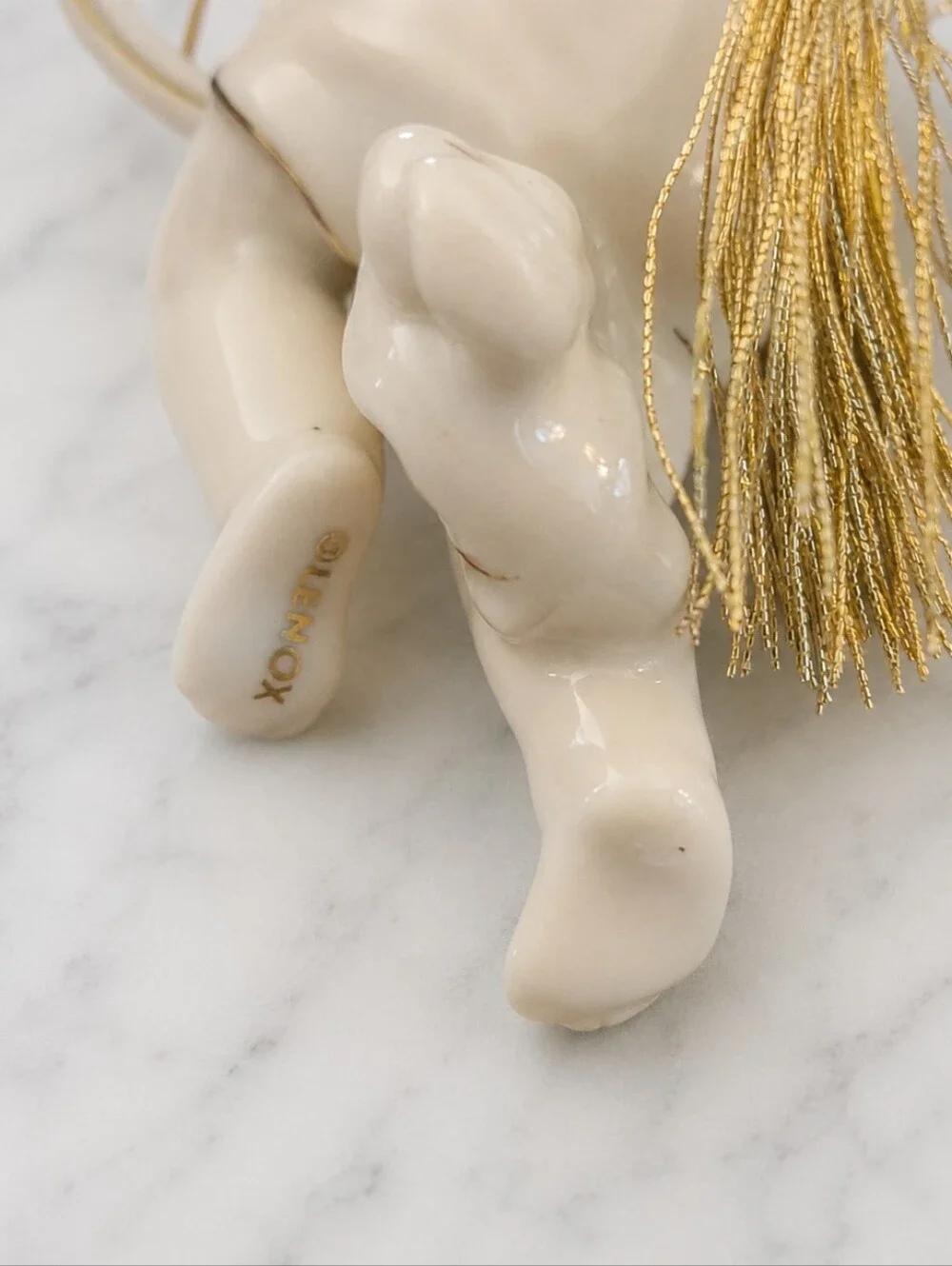 Lenox 2001 Annual Cherub Angel Harp Porcelain Christmas Ornament Boxed